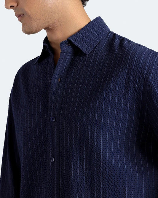 Navy Blue Stripe Shirt