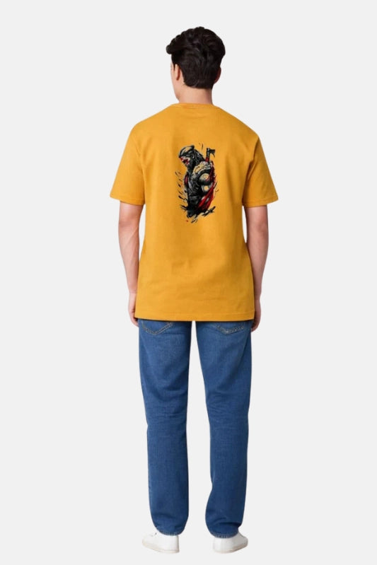Graphic Mustard/Yellow Drop Shoulder Axe Man T-Shirt Royal Outfits Drop Shoulder T-Shirts - Graphic Mustard/Yellow Drop Shoulder Axe Man T-Shirt - Royal Outfits - Drop Shoulder T-Shirts