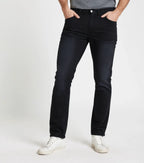 Model wearing slim straight-fit jeans made with stretchable cotton lycra fabric, light blue wash - Royal Outfits Straight Jeans with Cotton Lycra Royal Outfits Jeans - Straight Jeans with Cotton Lycra - Royal Outfits - Jeans - Straight Jeans with Cotton Lycra - Royal Outfits