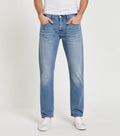 Classic straight-fit blue jeans styled on a model, front-facing with a slight fade and clean hem - Royal Outfits Straight Jeans with Classic Look Royal Outfits Jeans