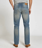 Front view of a model wearing classic blue straight-leg jeans with a clean hem and medium wash - Royal Outfits Classic Straight Jeans Royal Outfits Jeans