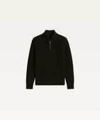 Black ribbed sweater with a quarter zip on a light gray background Classic Black Sweatshirt for Men Royal Outfits Sweat Shirts - Classic Black Sweatshirt for Men - Royal Outfits - Sweat Shirts - Classic Black Sweatshirt for Men - Royal Outfits