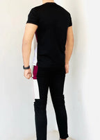 Gray Diamond-patterned track suit featuring a fitted jacket and tapered pants, styled on a male model - Royal Outfits Diamond Track Suit Royal Outfits Track Suits - Diamond Track Suit - Royal Outfits - Track Suits - Diamond Track Suit - Royal Outfits