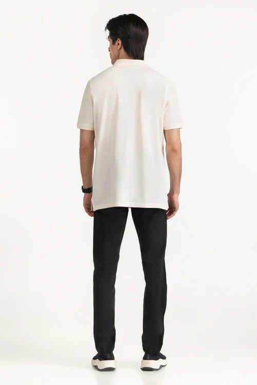 Person wearing a white polo shirt and black pants on a white background White Regular Fit Men POLO T-Shirt Royal Outfits POLO T Shirts - White Regular Fit Men POLO T-Shirt - Royal Outfits - POLO T Shirts - White Regular Fit Men POLO T-Shirt - Royal Outfits