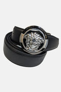 Medusa Silver Head Buckle Belt on a white background