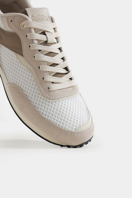 Beige and white sneaker on a light gray background Contrast Sneakers Royal Outfits Sneakers