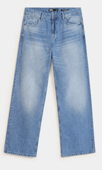 Straight Jeans with Classic Look - Classic straight-fit blue jeans styled, front with a slight fade and clean hem - Royal Outfits Straight Jeans with Classic Look Royal Outfits Jeans