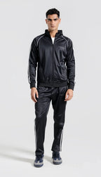 Man wearing a black tracksuit on a white background Smart Fit Sport Track Suit Royal Outfits Track Suits