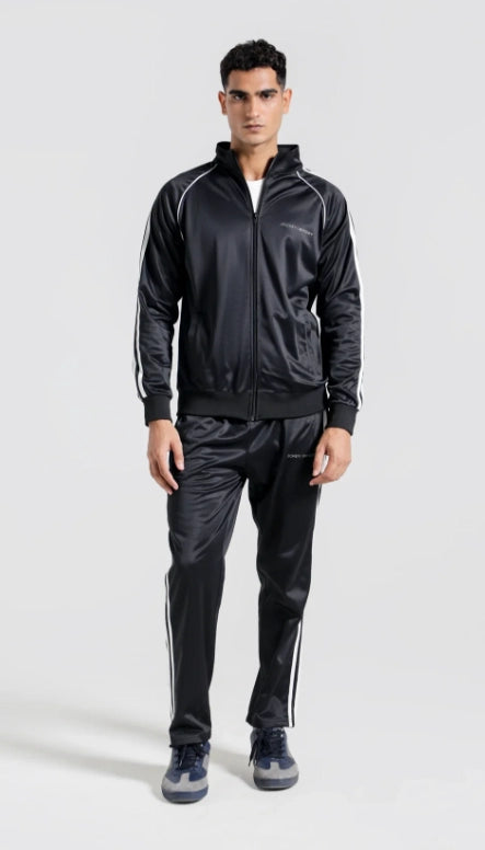 Man wearing a black tracksuit on a white background Smart Fit Sport Track Suit Royal Outfits Track Suits