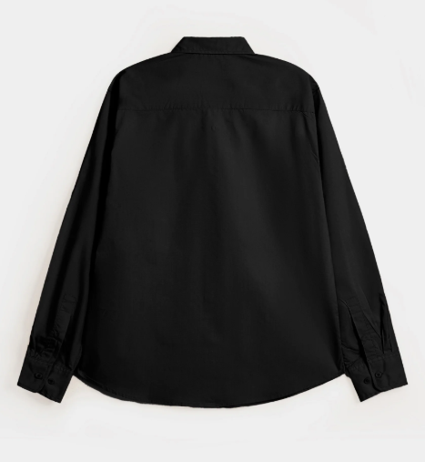 Black shirt on a white background Basic Cotton Shirt Royal Outfits Plain Shirts